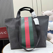 Kitlife Gucci Positano Medium Tote Bag Black Canvas ‎875929 36x35x21.5cm  - 1