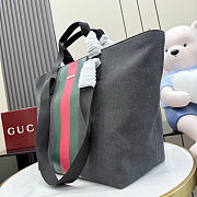 Kitlife Gucci Positano Medium Tote Bag Black Canvas ‎875929 36x35x21.5cm  - 3