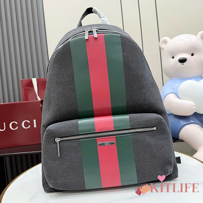 Kitlife Gucci Positano Large Backpack Black Canvas 875226 34x45x17cm  - 1