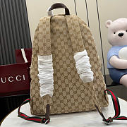 Kitlife Gucci Tag Large Backpack Beige GG Canvas 875226 34x45x17cm - 5