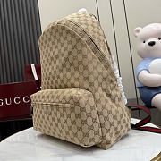 Kitlife Gucci Tag Large Backpack Beige GG Canvas 875226 34x45x17cm - 4