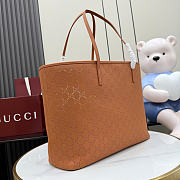Kitlife Gucci Tribeca Large Tote Bag Brown Perforated GG Soft Leather 874745 38x29.5x13cm - 5