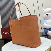 Kitlife Gucci Tribeca Large Tote Bag Brown Perforated GG Soft Leather 874745 38x29.5x13cm - 3
