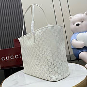 Kitlife Gucci Tribeca Large Tote Bag White Perforated GG Soft Leather 874745 38x29.5x13cm  - 6