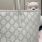 Kitlife Gucci Tribeca Large Tote Bag White Perforated GG Soft Leather 874745 38x29.5x13cm  - 4