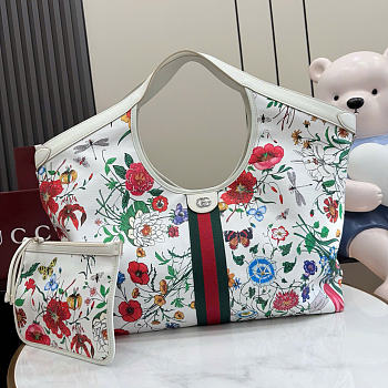 Kitlife Gucci Giglio Large Floral Tote Bag White 853971 60x47x16cm 