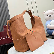 Kitlife Gucci Giglio Large Tote Bag Brown Soft Perforated GG Leather ‎853971 60x47x16cm  - 6