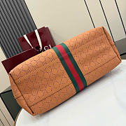 Kitlife Gucci Giglio Large Tote Bag Brown Soft Perforated GG Leather ‎853971 60x47x16cm  - 4