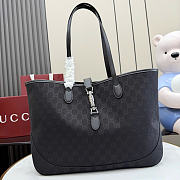 Kitlife Gucci Jackie Medium Tote Bag Black GG Canvas ‎867015 45x28x12cm - 1