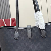 Kitlife Gucci Jackie Medium Tote Bag Black GG Canvas ‎867015 45x28x12cm - 3