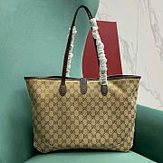 Kitlife Gucci Jackie Medium Tote Bag Beige GG Canvas ‎867015 45x28x12cm  - 4
