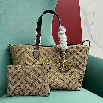 Kitlife Gucci GG Marmont Medium Tote Bag Beige 855279 30x23x18cm