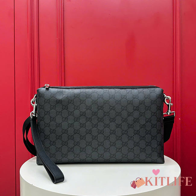 Kitlife Gucci Medium GG Crossbody Bag Black With Web A002KX 33x20x6cm - 1