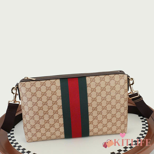 Kitlife Gucci Medium GG Crossbody Bag Beige With Web A002KX 33x20x6cm - 1