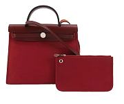 Kitlife Hermes Herbag Red & Burgundy Bag 31x25x10cm - 1