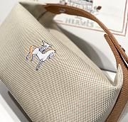 Kitlife Hermes Canvas Large Bride-A-Brac Cabriole Case Biscuit Beige & Brown 20x25cm - 4