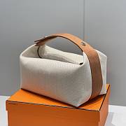 Kitlife Hermes Canvas Large Bride-A-Brac Cabriole Case Biscuit Beige & Brown 20x25cm - 2