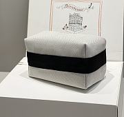 Kitlife Hermes Canvas Large Bride-A-Brac Cabriole Case Biscuit Beige & Black 20x25cm - 5