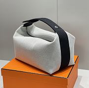 Kitlife Hermes Canvas Large Bride-A-Brac Cabriole Case Biscuit Beige & Black 20x25cm - 4