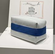 Kitlife Hermes Canvas Large Bride-A-Brac Cabriole Case Biscuit Beige & Blue 20x25cm - 5