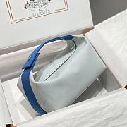 Kitlife Hermes Canvas Large Bride-A-Brac Cabriole Case Biscuit Beige & Blue 20x25cm - 2