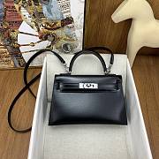 Kitlife Hermes Kelly Bag Black Box Calf Leather 19×12×5.5cm - 1