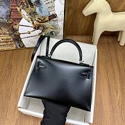 Kitlife Hermes Kelly Bag Black Box Calf Leather 19×12×5.5cm - 3