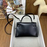 Kitlife Hermes Kelly Bag Black Box Calf Leather 19×12×5.5cm - 5