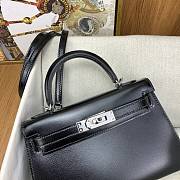Kitlife Hermes Kelly Bag Black Box Calf Leather 19×12×5.5cm - 6