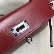 Kitlife Hermes Kelly Bag Burgundy Box Calf Leather 19×12×5.5cm - 6
