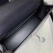 Kitlife Hermes Kelly bag Black Box Calf Leather Cheval De Bois Noir 19×12×5.5cm - 6
