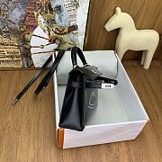 Kitlife Hermes Kelly bag Black Box Calf Leather Cheval De Bois Noir 19×12×5.5cm - 3