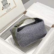 Kitlife Hermes Canvas Large Bride-A-Brac Cabriole Case Biscuit Blue Denim & Yellow 20x25cm - 6