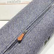 Kitlife Hermes Canvas Large Bride-A-Brac Cabriole Case Biscuit Blue Denim & Yellow 20x25cm - 5