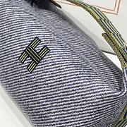 Kitlife Hermes Canvas Large Bride-A-Brac Cabriole Case Biscuit Blue Denim & Yellow 20x25cm - 3