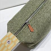 Kitlife Hermes Canvas Large Bride-A-Brac Cabriole Case Biscuit Green & Yellow 20x25cm - 4