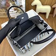 Kitlife Hermes Shoulder Birkin Bag Light Multicolor Toile and Black Swift Palladium Hardware 29x13x15cm - 3