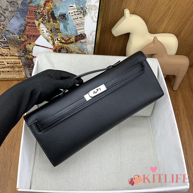 Kitlife Hermes Kelly Cut Clutch Black 31cm - 1