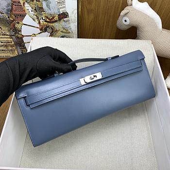 Kitlife Hermes Kelly Cut Clutch Blue 31cm