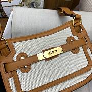 Kitlife Hermes Jypsiere Mini Toile & Cuir Bag Beige & Brown 23x17x5cm - 6