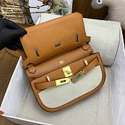 Kitlife Hermes Jypsiere Mini Toile & Cuir Bag Beige & Brown 23x17x5cm - 5