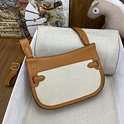 Kitlife Hermes Jypsiere Mini Toile & Cuir Bag Beige & Brown 23x17x5cm - 3