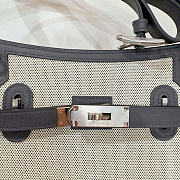 Kitlife Hermes Jypsiere Mini Toile & Cuir Bag Beige & Black 23x17x5cm  - 3