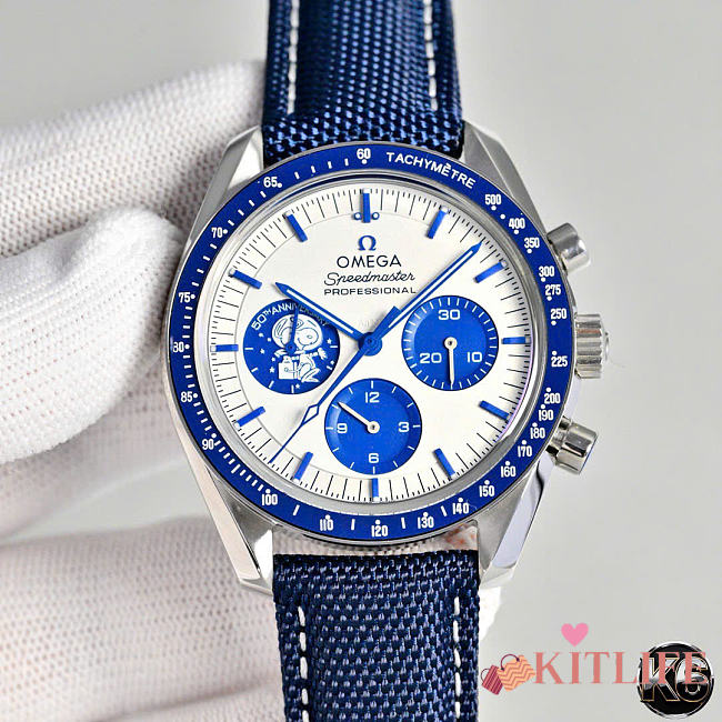 Kitlife Omega Speedmaster Silver Snoopy Award Watch 42mm - 1