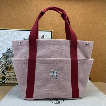 Kitlife Hermes Cabriole Nappy Bag In Pink cotton H Canvas 37x19x22.5cm