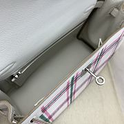 Kitlife Hermes Swift Tartan Kelly Retourne Bag White, Pink & Green 25cm - 2