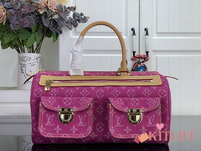 Kitlife Louis Vuitton Vintage Speedy Bag Pink Denim M95019 30x17x15cm - 1