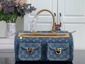 Kitlife Louis Vuitton Vintage Speedy Bag Blue Denim M95019 30x17x15cm