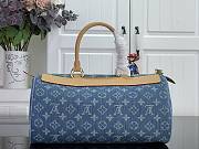 Kitlife Louis Vuitton Vintage Speedy Bag Blue Denim M95019 30x17x15cm - 5