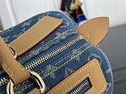 Kitlife Louis Vuitton Vintage Speedy Bag Blue Denim M95019 30x17x15cm - 4